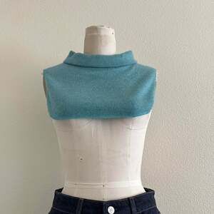Handmade blue faux mock neck
